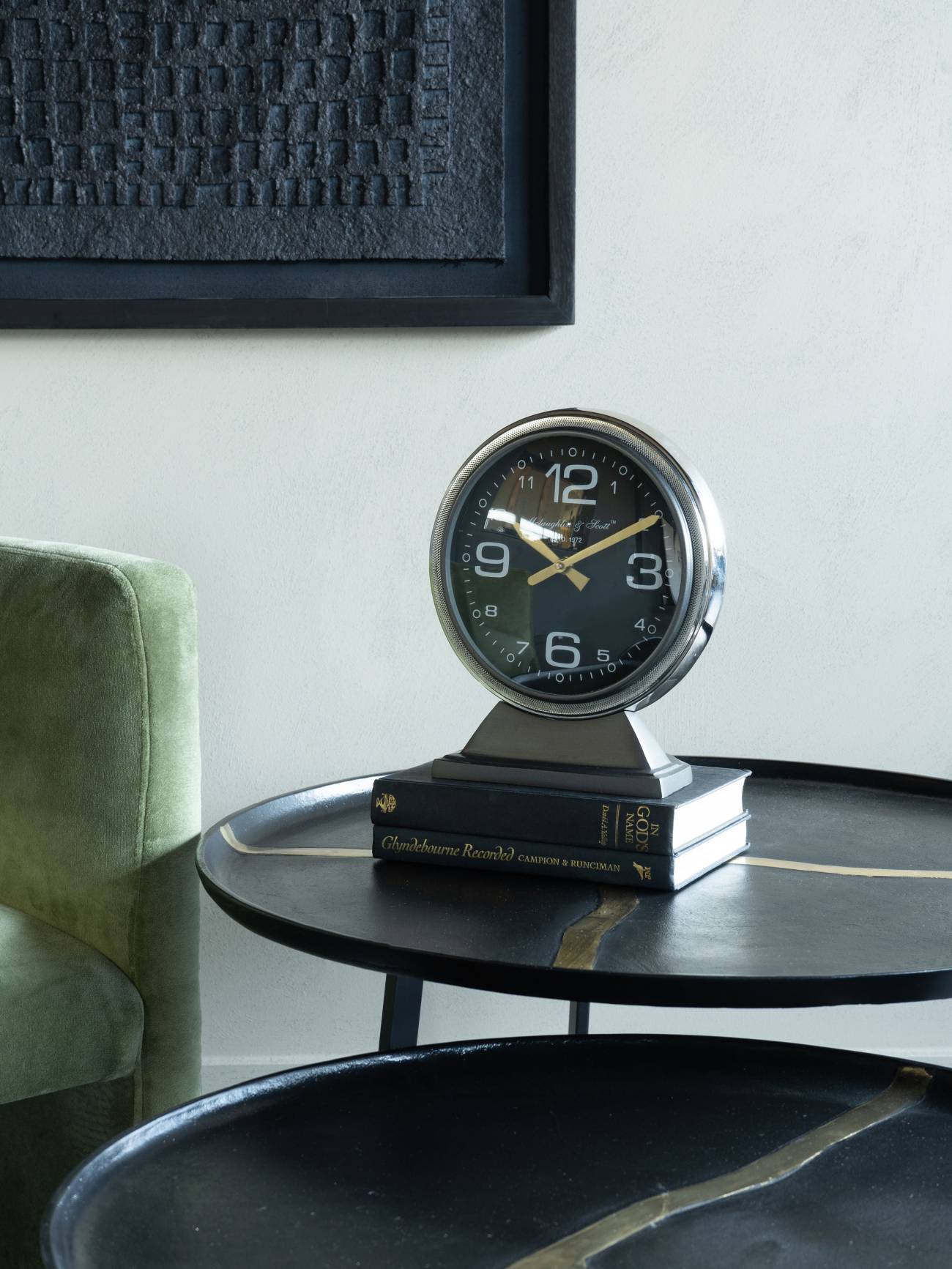 Aviation Grey Mantel Clock Large